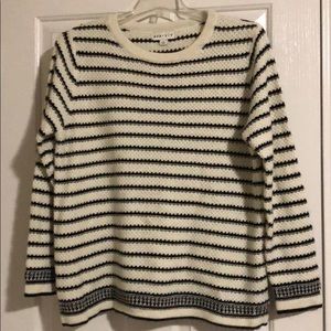 Ivory and black striped sweater